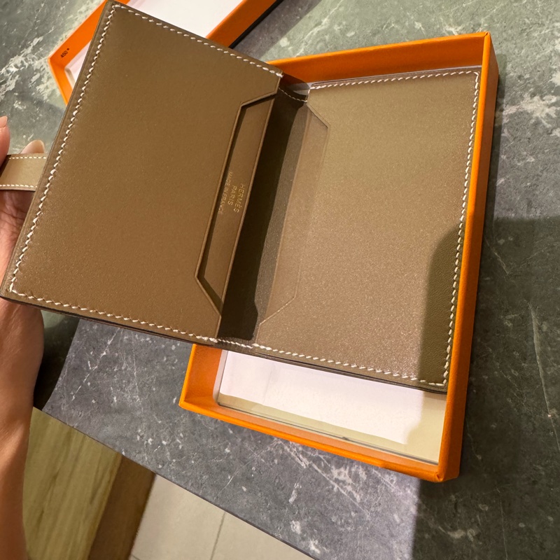 HERMES Bearn 大象灰金扣卡包 A刻-13