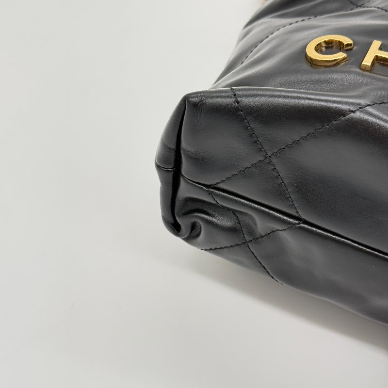 全網唯一✨甜價來襲【大全套♥️ 珍珠稀有限量款】CHANEL 香奈兒 22bag Mini 黑色 牛皮 珍珠手提鏈條⛓️ 皮穿鏈肩帶（可以拆卸）｜-4