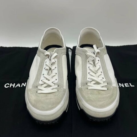 CHANEL 23P白色帆布鞋38號 98新配件塵袋