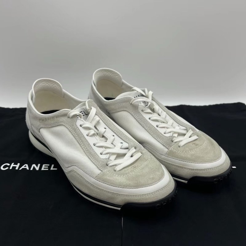 CHANEL 23P白色帆布鞋38號 98新配件塵袋-1
