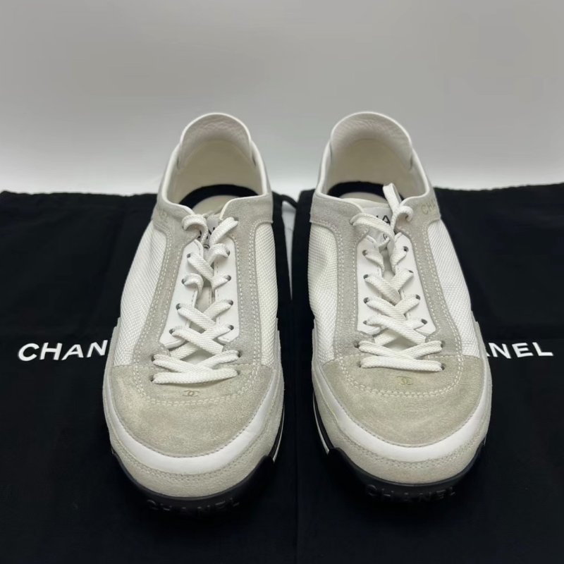 CHANEL 23P白色帆布鞋38號 98新配件塵袋-4