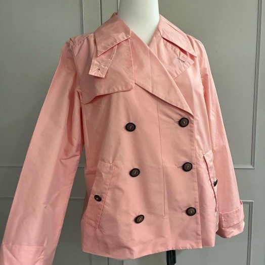 《新歡舊愛》專櫃正品MIU MIU 粉紅色招牌降落傘布料風衣外套42 M-0