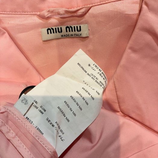 《新歡舊愛》專櫃正品MIU MIU 粉紅色招牌降落傘布料風衣外套42 M-4