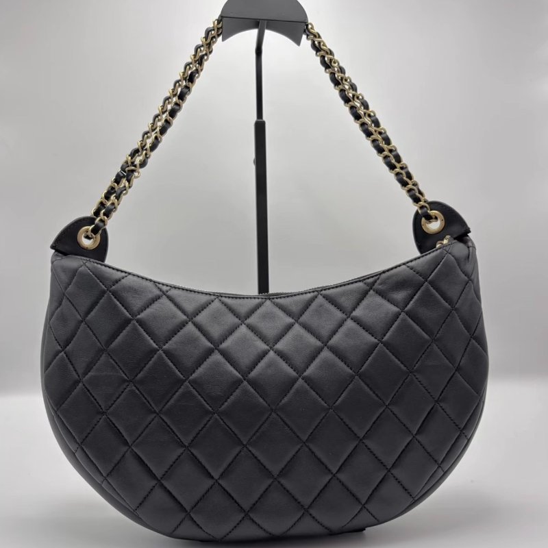 CHANEL 黑金月亮限定版hobo珍珠多鍊條包34*18*4 98新配件盒子塵袋-1