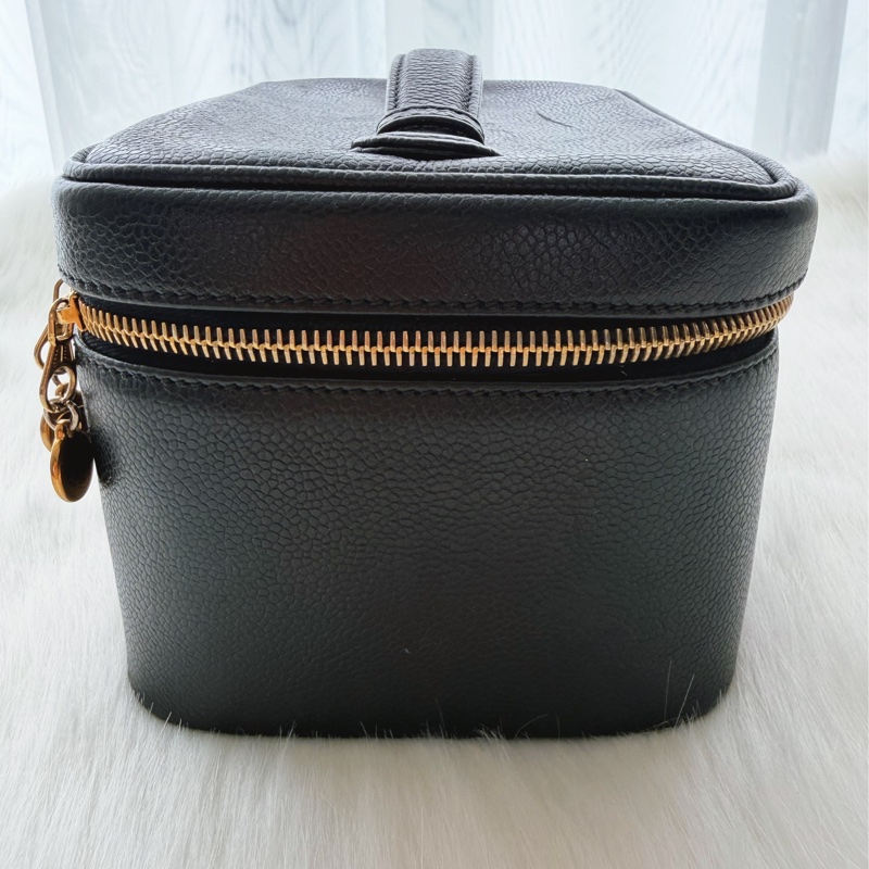 CHANEL 香奈兒 荔枝皮 雙C金鍊 經典化妝包-4