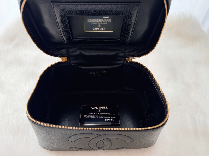 CHANEL 香奈兒 荔枝皮 雙C金鍊 經典化妝包-5