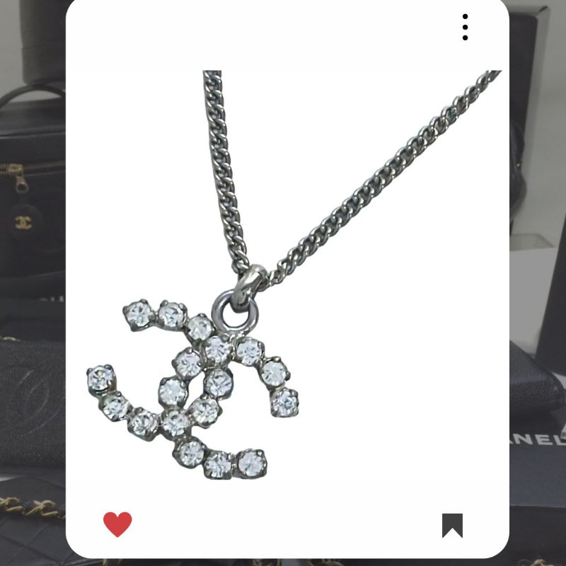 🛍️🎁 雙11🔥 11月新品上架 🔥💖 ✨香奈兒 Chanel CC 閃鑽 銀色項鏈🔥 香奈兒熱賣款 香奈兒經典款 頸鏈 CHANEL NECKLACE-5