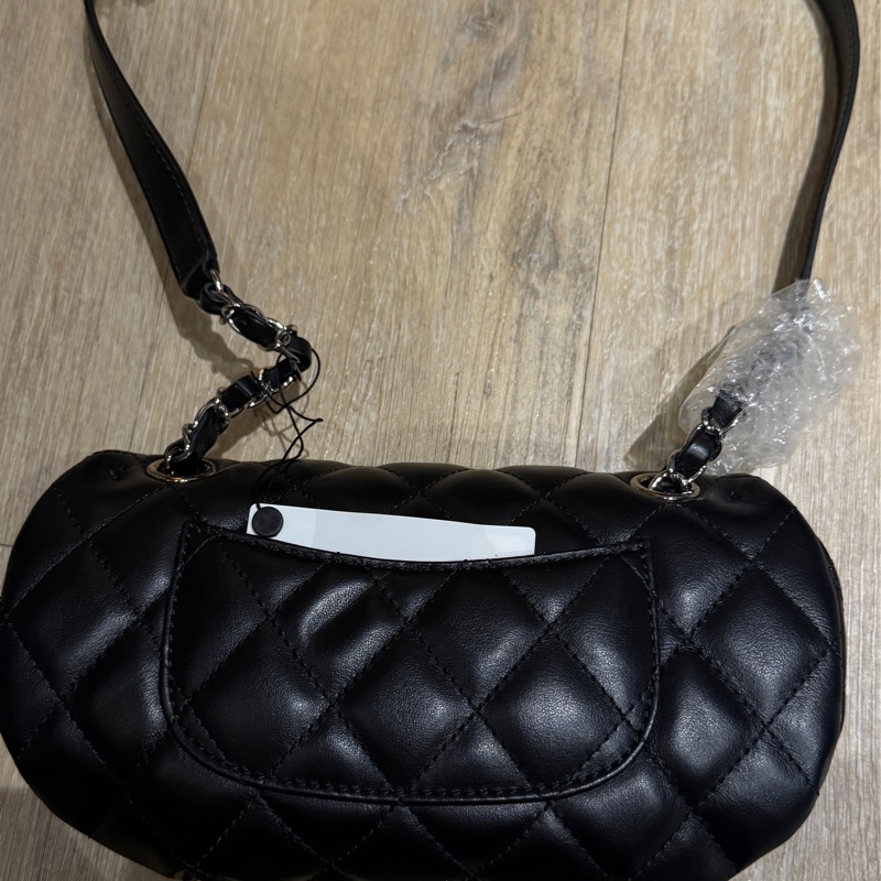 CHANEL香奈兒 經典雙C LOGO菱格紋小牛皮轉釦腰包-2