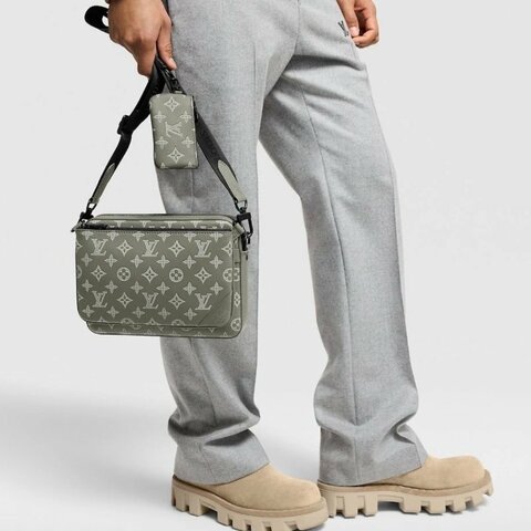 LV 新款Trio三合一郵差包限量款白配酪梨色18.5x7x25cm 全新配件塵袋盒子