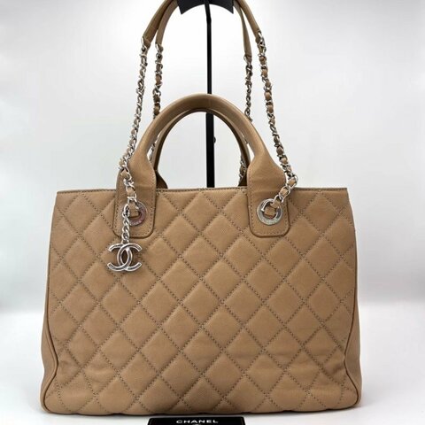 CHANEL 荔枝紋牛皮托特手提肩背包30*21*12 98新配件塵袋保卡