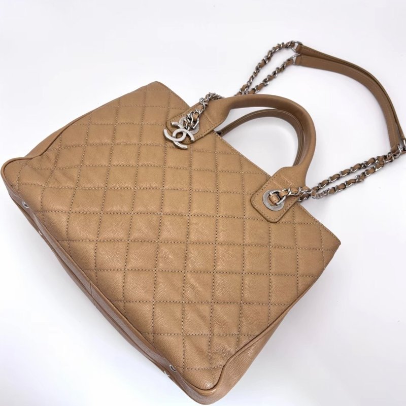 CHANEL 荔枝紋牛皮托特手提肩背包30*21*12 98新配件塵袋保卡-4