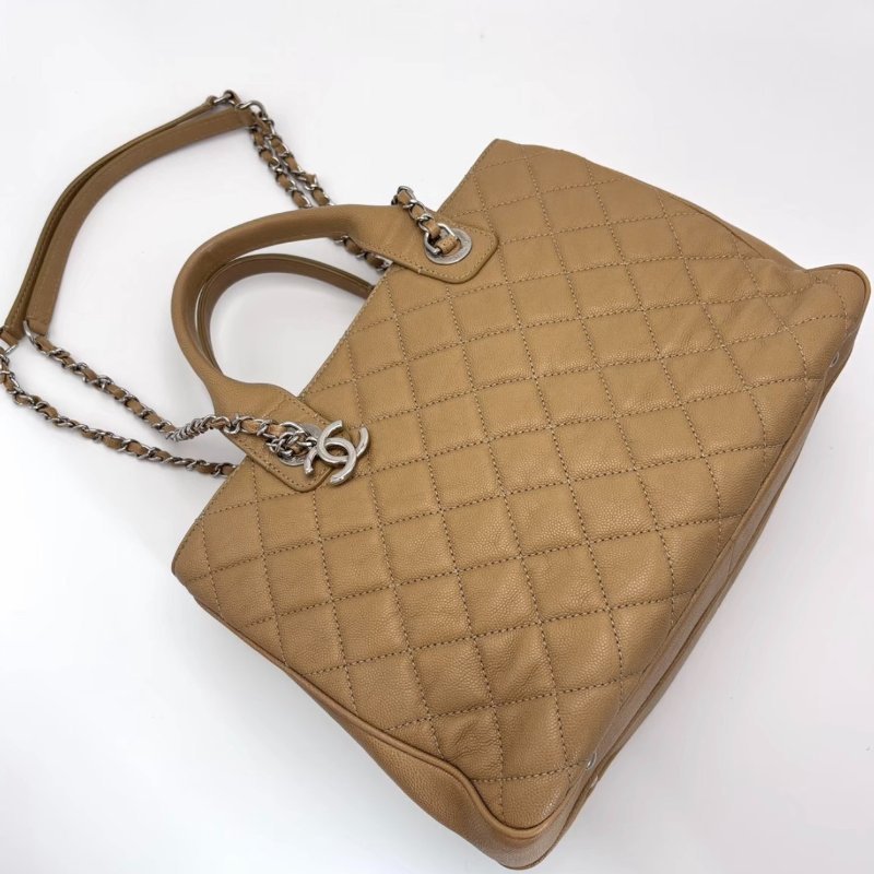 CHANEL 荔枝紋牛皮托特手提肩背包30*21*12 98新配件塵袋保卡-5