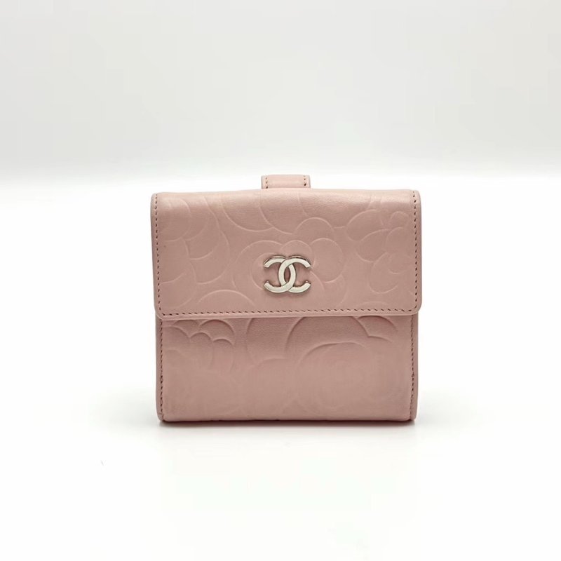CHANEL 山茶花摺疊短款錢包11*9.5*1 98新配件塵袋-0