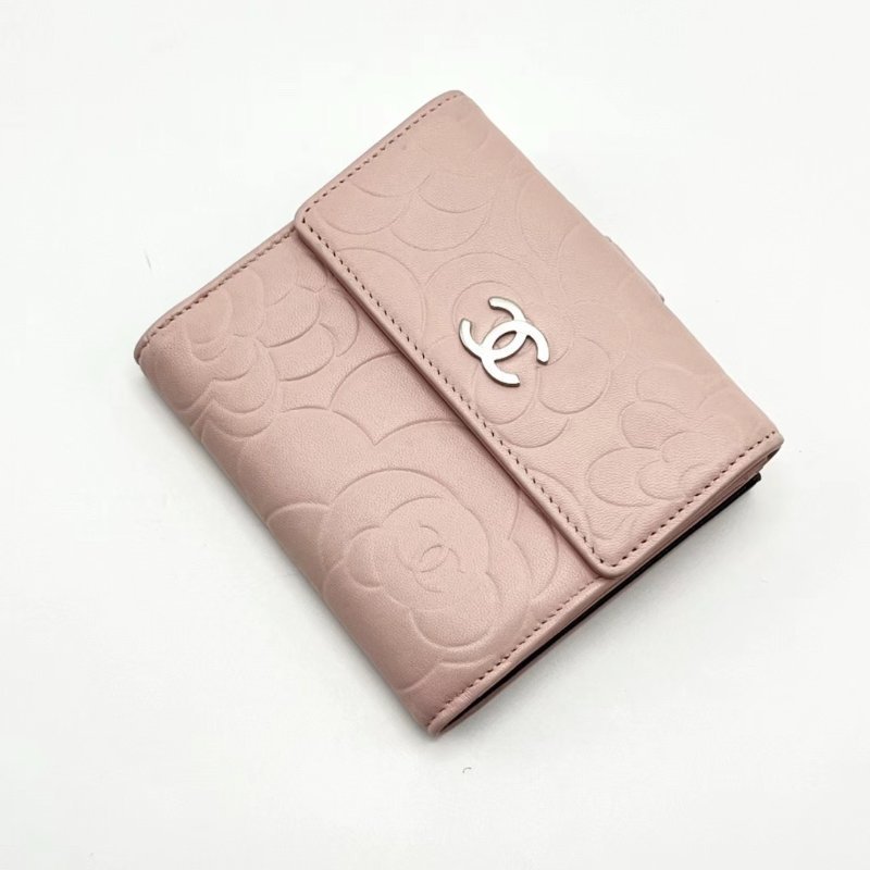 CHANEL 山茶花摺疊短款錢包11*9.5*1 98新配件塵袋-1