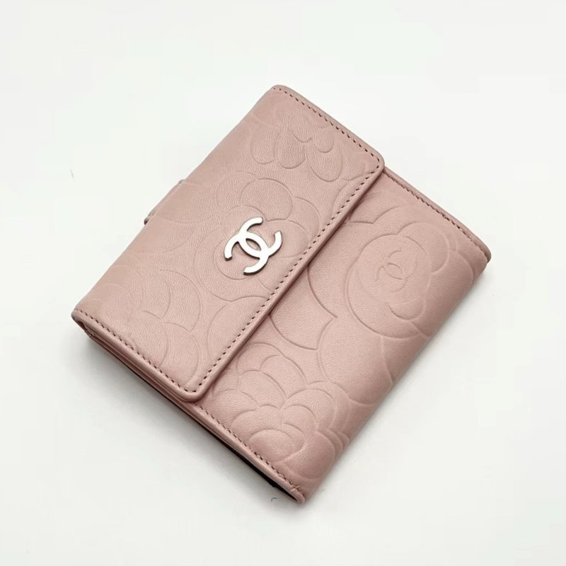 CHANEL 山茶花摺疊短款錢包11*9.5*1 98新配件塵袋-2