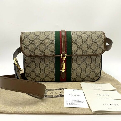 GUCCI 老花Jackie1961老花胸包腰包25*16*3 全新閒置配件塵袋吊牌
