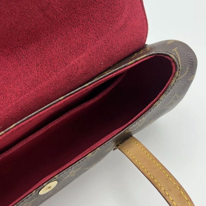 LV 老花中古法棍晚宴手提包28*14*6 98新配件塵袋-1