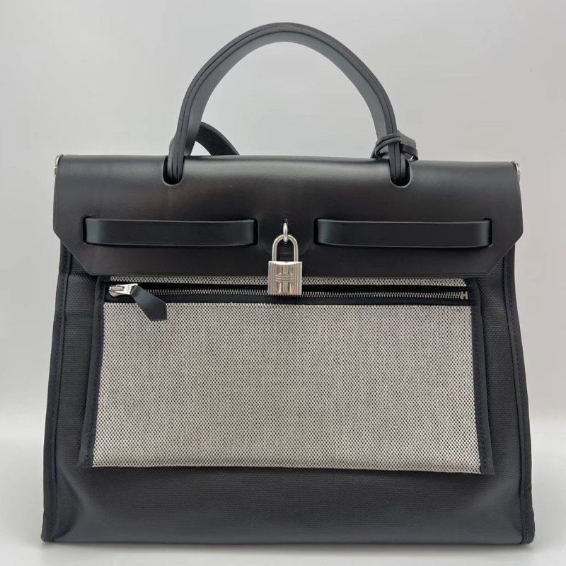 HERMES 黑銀herbag31 31*25*11 98新配件盒子鑰匙鎖塵袋-1