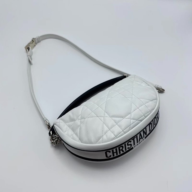 DIOR vibe黑白拼金扣手提肩背斜背包 20*15*7 98新 配件盒子塵袋保卡-2