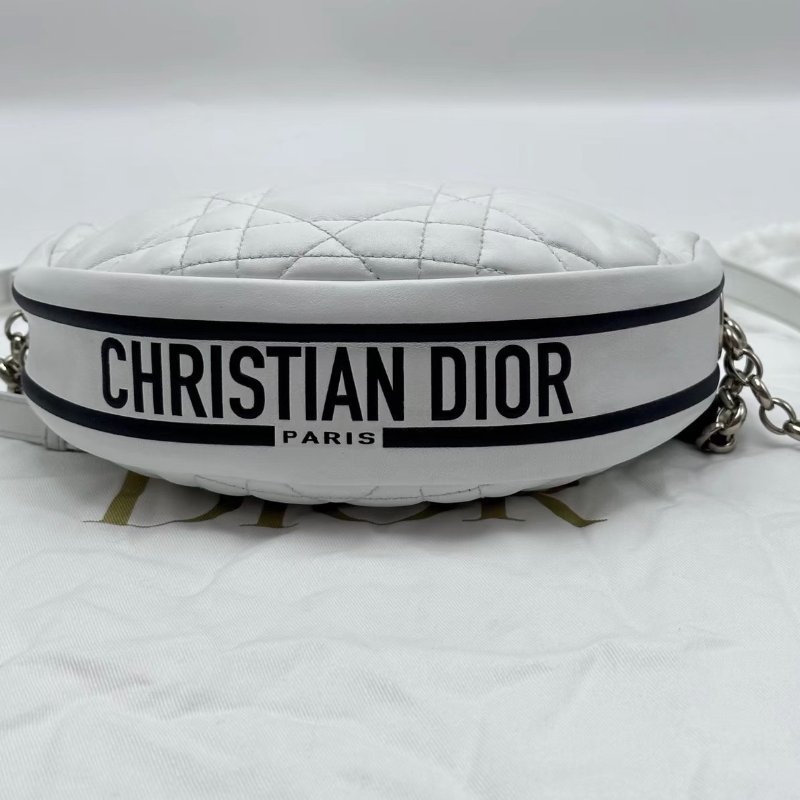 DIOR vibe黑白拼金扣手提肩背斜背包 20*15*7 98新 配件盒子塵袋保卡-3