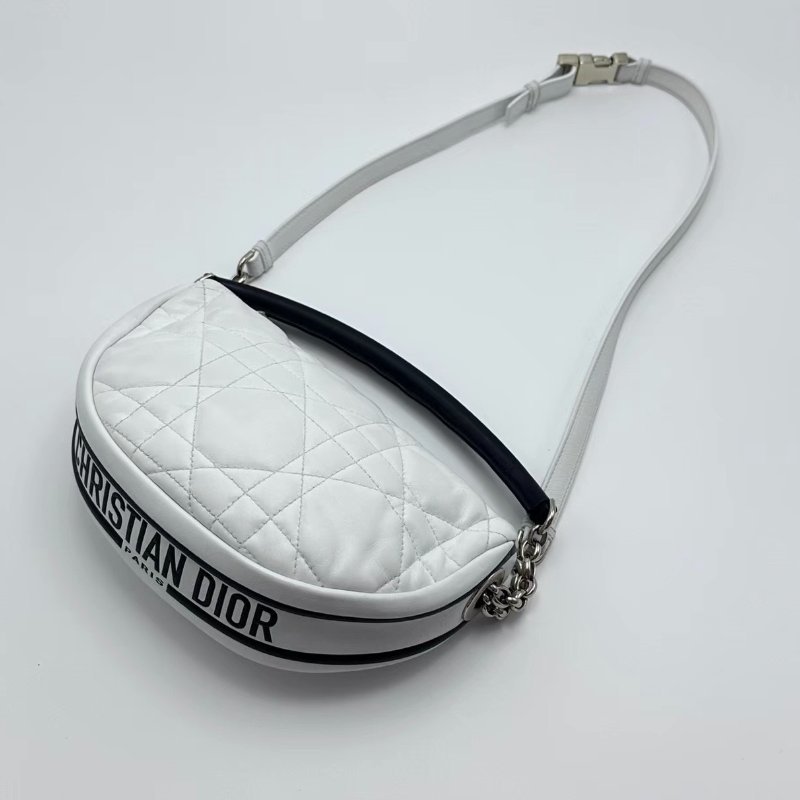 DIOR vibe黑白拼金扣手提肩背斜背包 20*15*7 98新 配件盒子塵袋保卡-4