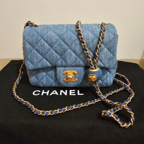 Chanel 香奈兒 22C 金球 牛仔 方胖子 98新 晶片款 絕版