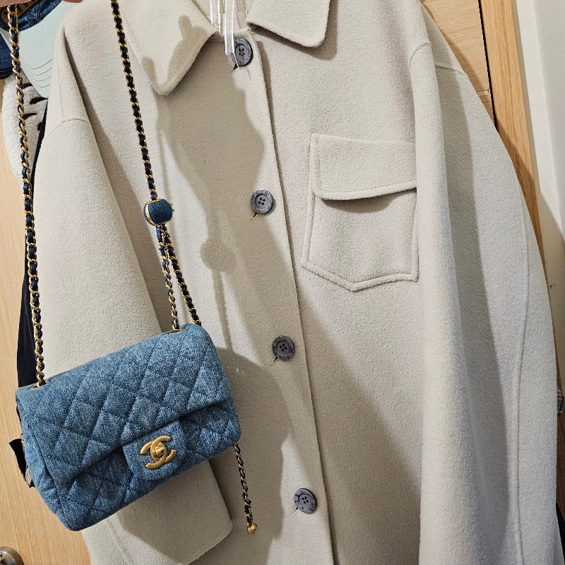 Chanel 香奈兒 22C 金球 牛仔 方胖子 98新 晶片款 絕版-7