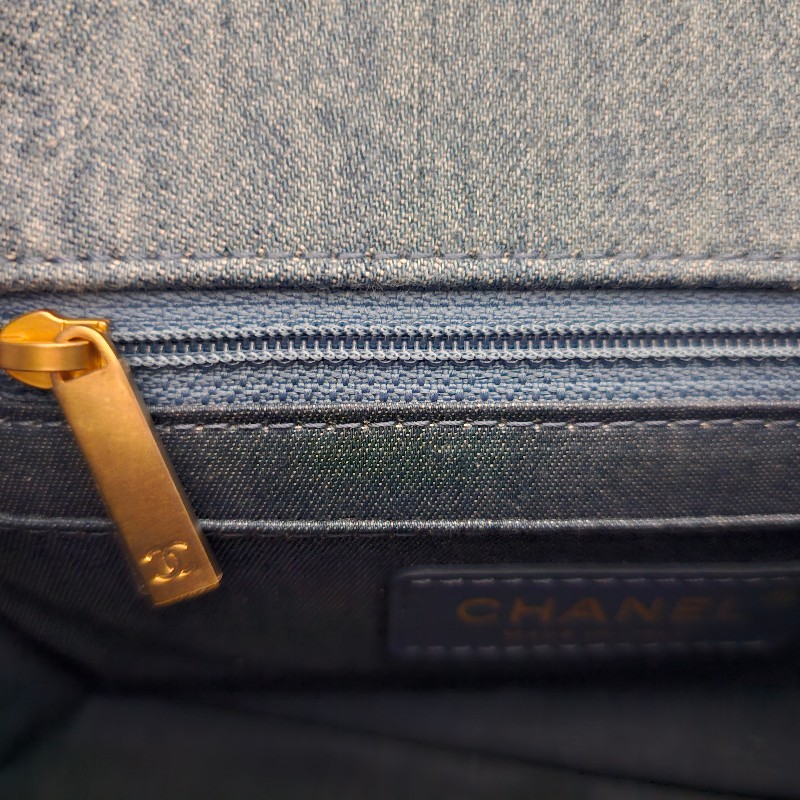 Chanel 香奈兒 22C 金球 牛仔 方胖子 98新 晶片款 絕版-13