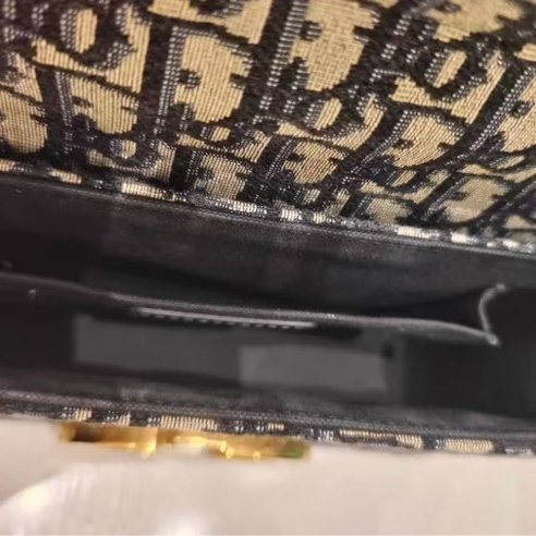 DIOR 藍色老花金扣mini蒙田盒子包 18*12*5.5 99新配件塵袋-5