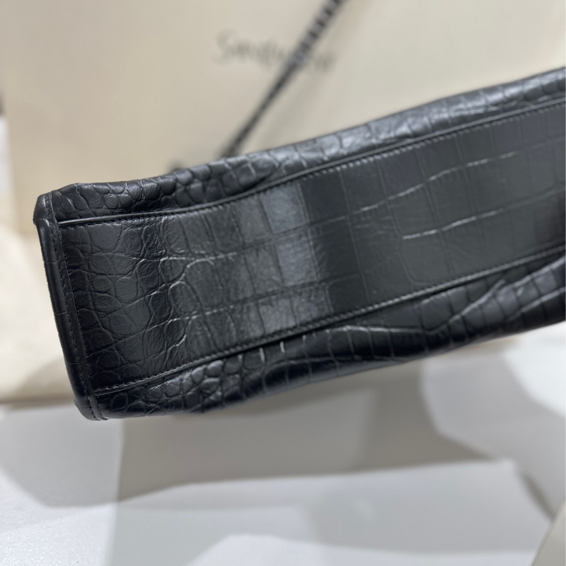 YSL牛皮壓鱷魚紋路Niki shopping bag 購物袋-4