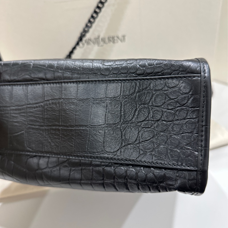 YSL牛皮壓鱷魚紋路Niki shopping bag 購物袋-5