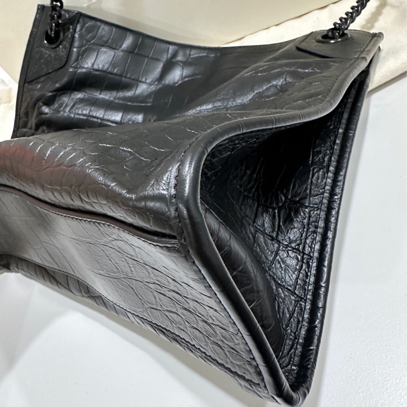 YSL牛皮壓鱷魚紋路Niki shopping bag 購物袋-6