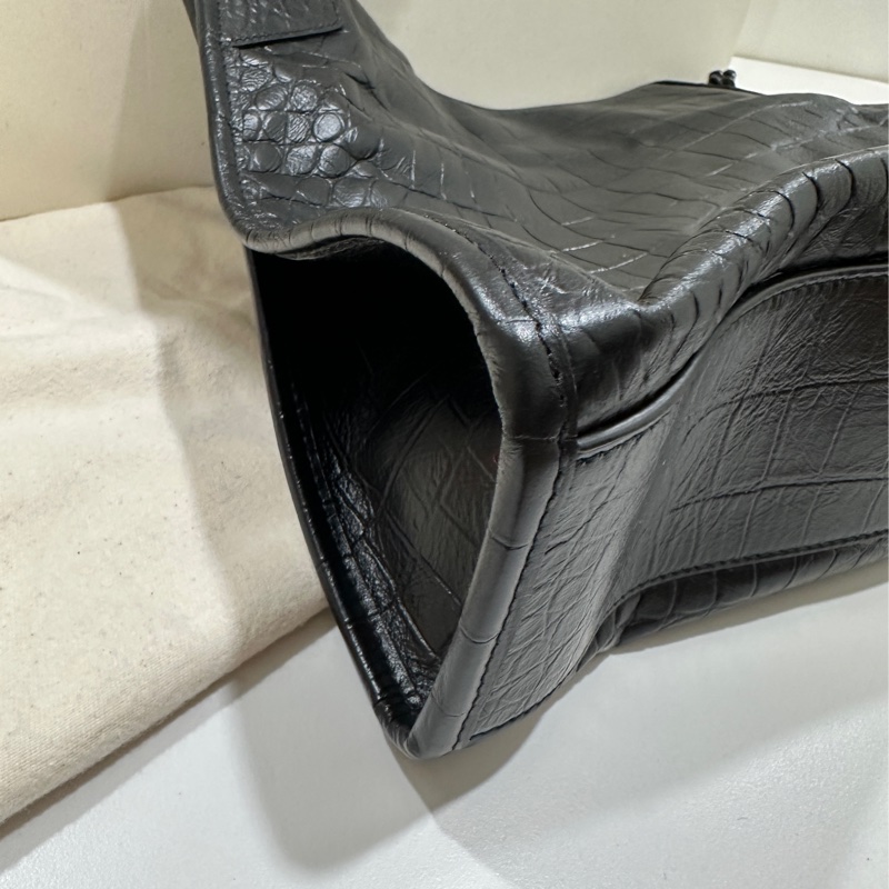 YSL牛皮壓鱷魚紋路Niki shopping bag 購物袋-7