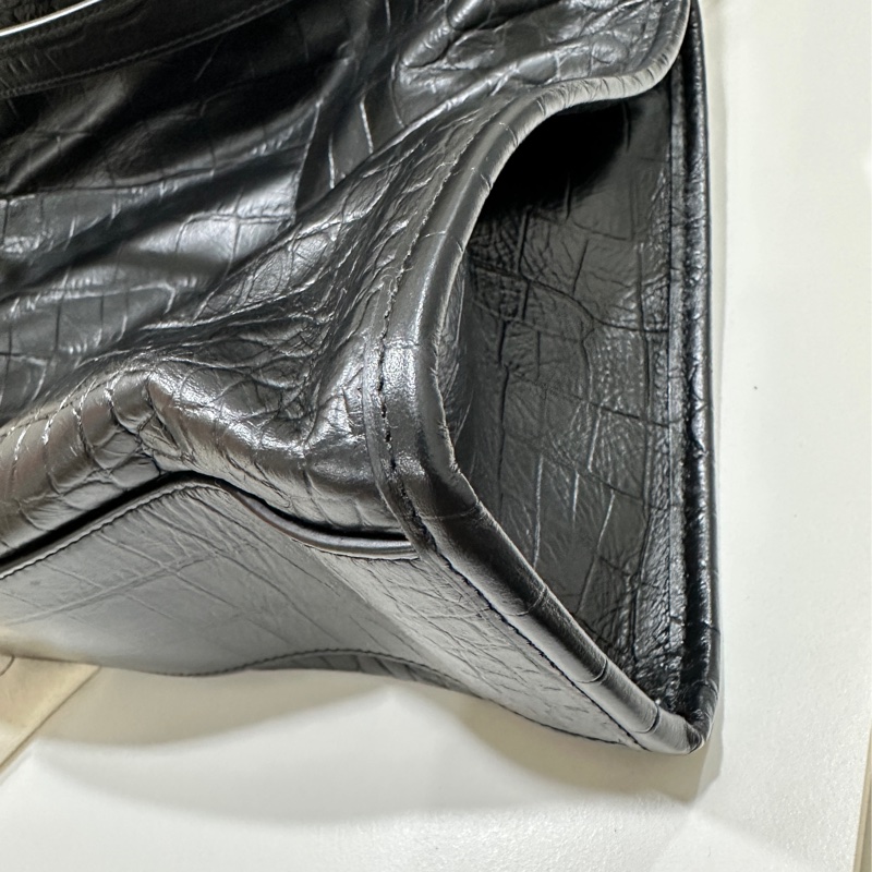 YSL牛皮壓鱷魚紋路Niki shopping bag 購物袋-8