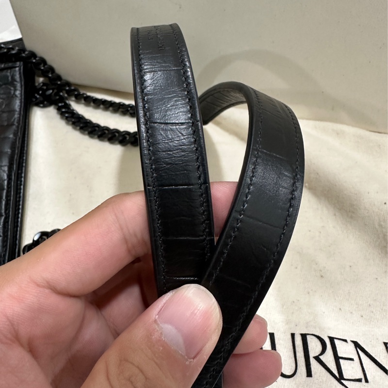 YSL牛皮壓鱷魚紋路Niki shopping bag 購物袋-14