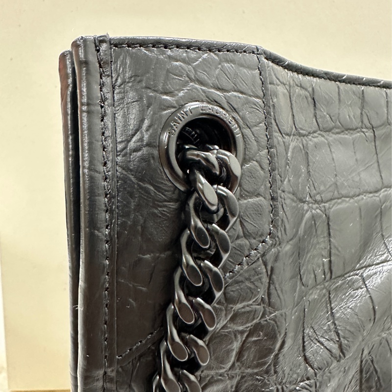 YSL牛皮壓鱷魚紋路Niki shopping bag 購物袋-15