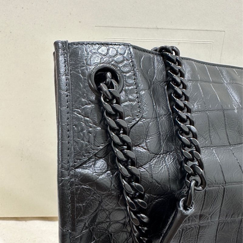 YSL牛皮壓鱷魚紋路Niki shopping bag 購物袋-18