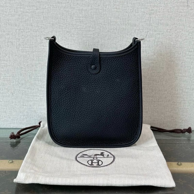 HERMES 水兵藍銀扣伊芙琳mini肩背斜背包16*18*5 99新配件塵袋-5