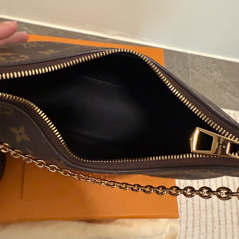 近全新!LV黑牛角包!大全配!-11