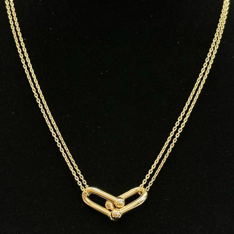 TIFFANY HardWear系列18K玫瑰金雙鏈環項鍊 鏈長40cm 98新配件盒子-1