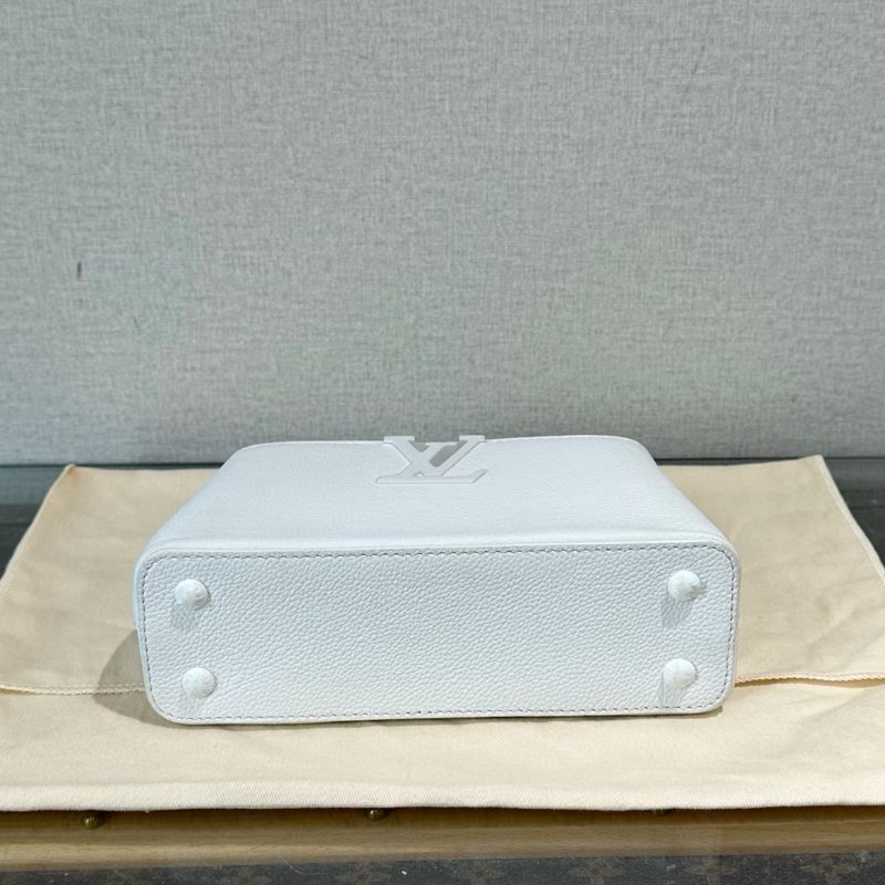 LV Capucines mini橫版磨砂白手提斜背包芯片款 21.5*12*7 全新閒置配件盒子塵袋-3