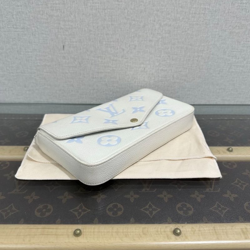 LV 拼色金扣三合一肩背斜背鏈條包芯片款21*12*3 99新 配件塵袋-2