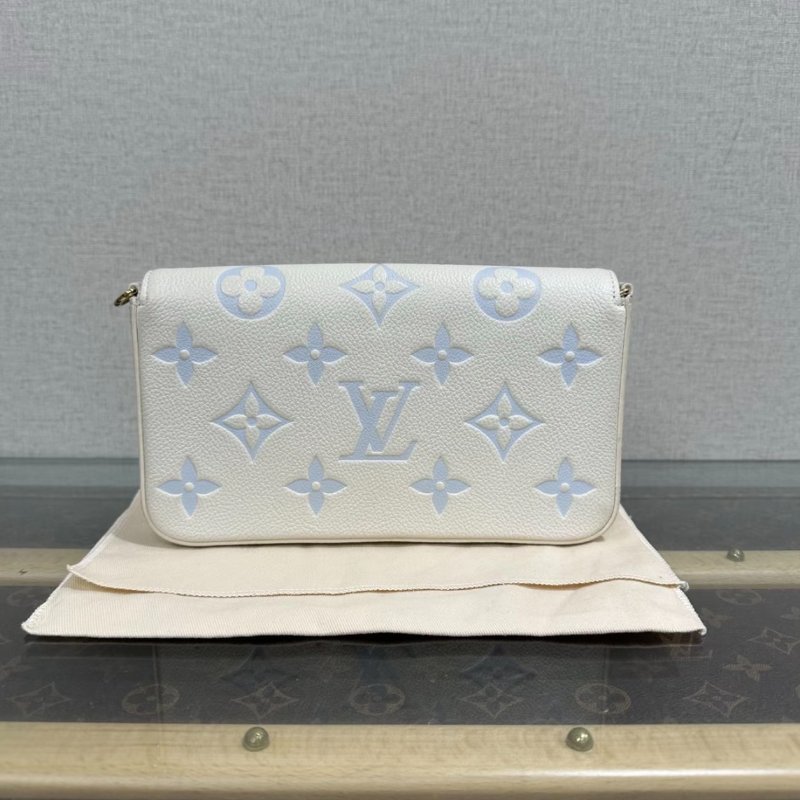 LV 拼色金扣三合一肩背斜背鏈條包芯片款21*12*3 99新 配件塵袋-5