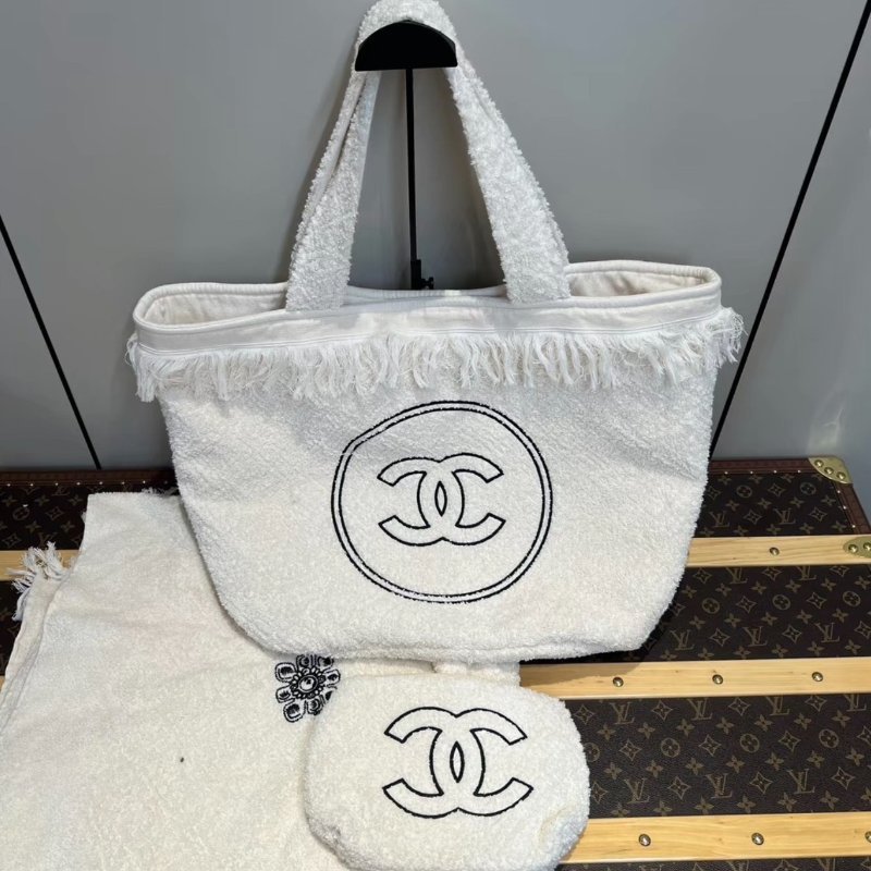 CHANEL 22A三合黑白子母沙灘托特包 59*40*20 98新-0