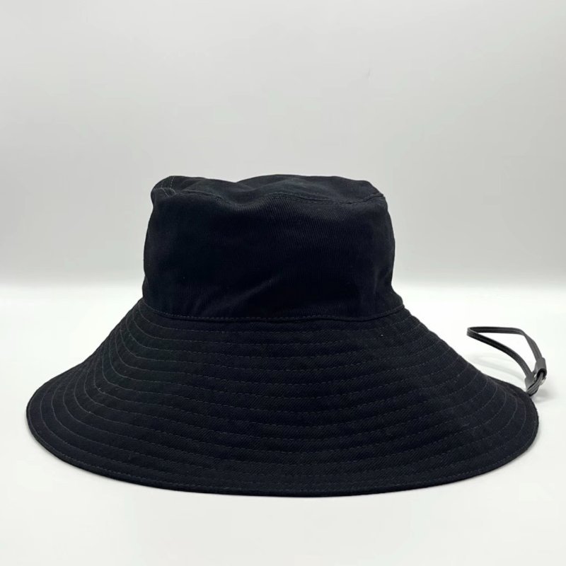 MIUMIU 25SS黑色刺繡Logo漁夫帽遮陽帽M號 全新閒置配件塵袋吊牌-3