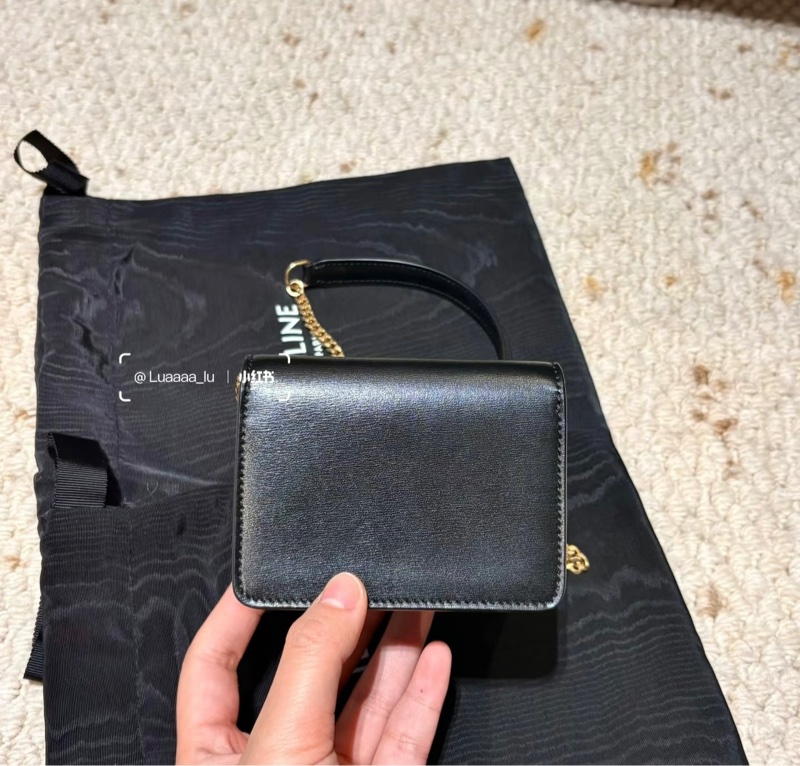 😎閒置品😎CELINE Triomphe 凱旋門 鏈條卡片包 (鏈條可拆)-4