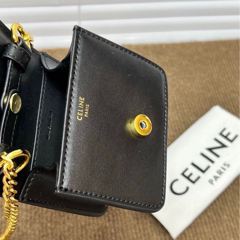 😎閒置品😎CELINE Triomphe 凱旋門 鏈條卡片包 (鏈條可拆)-18