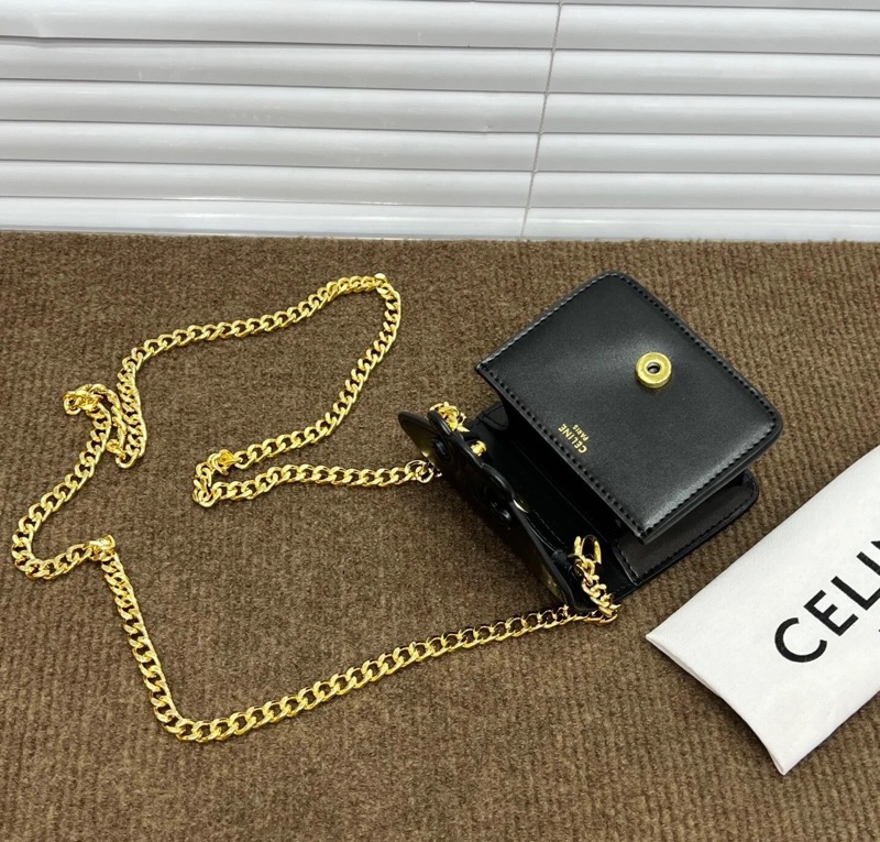 😎閒置品😎CELINE Triomphe 凱旋門 鏈條卡片包 (鏈條可拆)-19