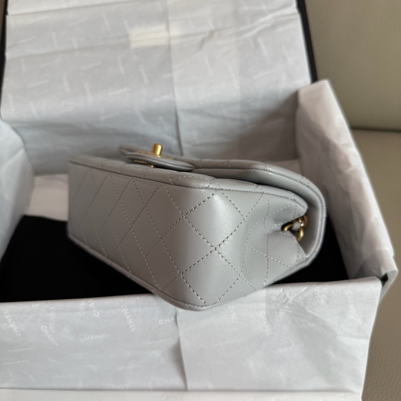 「M.Y精品」 全新 24K 小香 金球cf20 金球大mini 灰-9