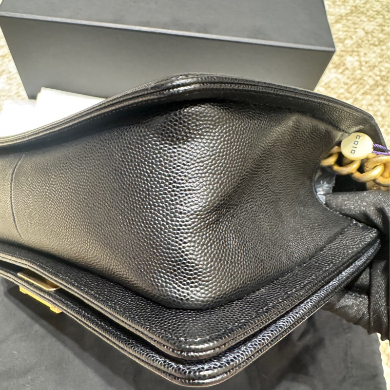【✨99%新】Chanel Leboy caviar medium black gold 黑金中號魚子醬 leboy-16